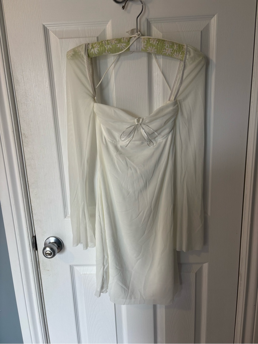White sheer mini dress